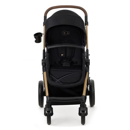 KINDERKRAFT - kombinētie ratiņi 3in1 MOOV 2 Pure melna + autokrēsls MINK PRO