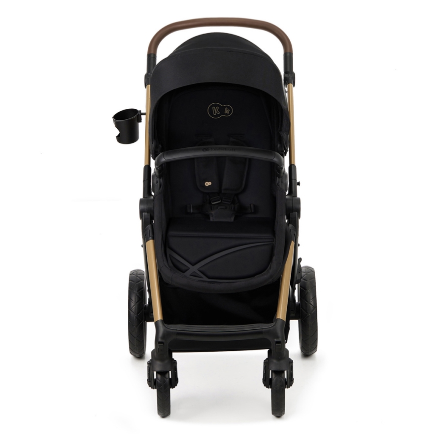 KINDERKRAFT - kombinētie ratiņi 3in1 MOOV 2 Pure melna + autokrēsls MINK PRO