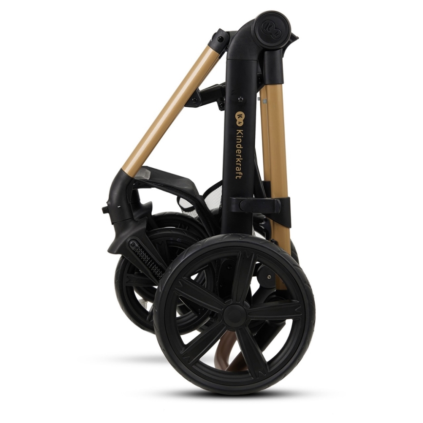 KINDERKRAFT - kombinētie ratiņi 3in1 MOOV 2 Pure melna + autokrēsls MINK PRO