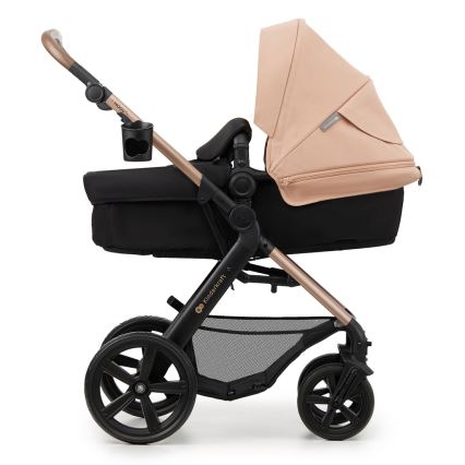 KINDERKRAFT - kombinētie ratiņi 3in1 MOOV 2 Sand bēša + autokrēsls MINK PRO