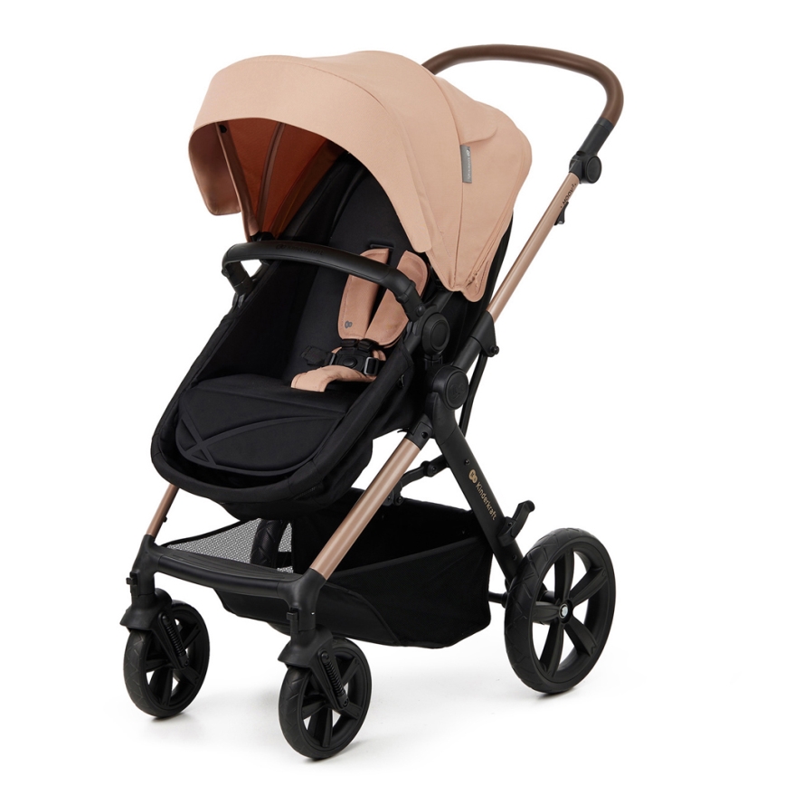 KINDERKRAFT - kombinētie ratiņi 3in1 MOOV 2 Sand bēša + autokrēsls MINK PRO