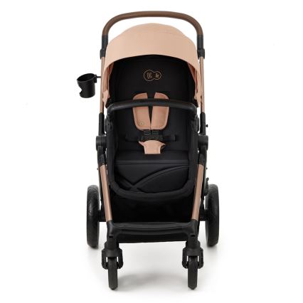 KINDERKRAFT - kombinētie ratiņi 3in1 MOOV 2 Sand bēša + autokrēsls MINK PRO