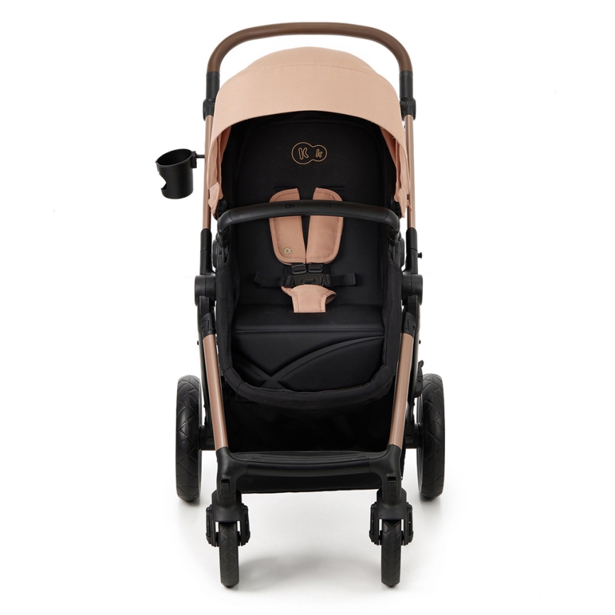 KINDERKRAFT - kombinētie ratiņi 3in1 MOOV 2 Sand bēša + autokrēsls MINK PRO