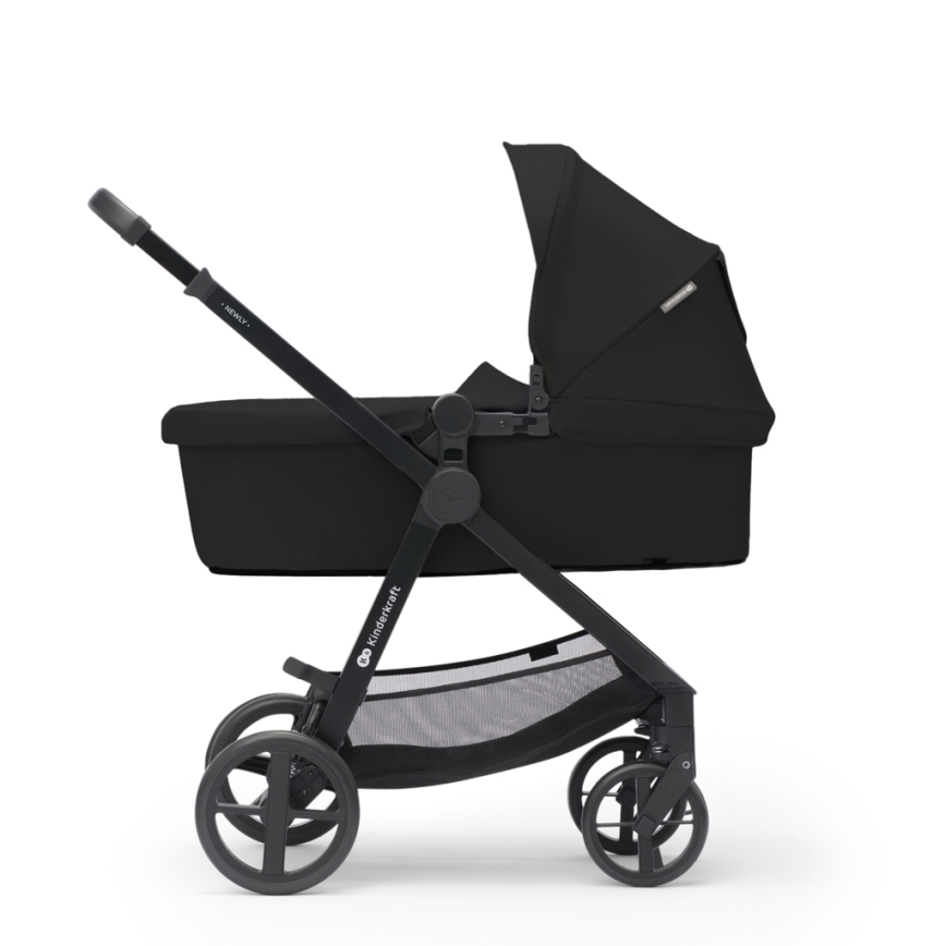 KINDERKRAFT - Kombinētie ratiņi 3in1 NEWLY Klasiska melna  + autokrēsls MINK PRO