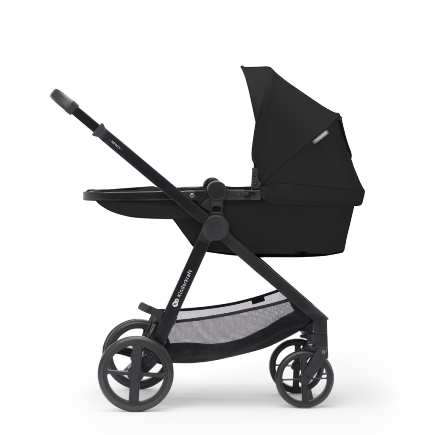 KINDERKRAFT - Kombinētie ratiņi 3in1 NEWLY Klasiska melna  + autokrēsls MINK PRO