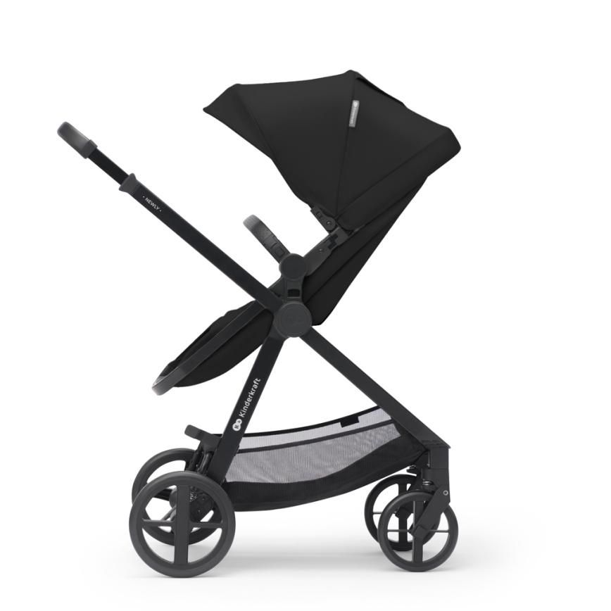 KINDERKRAFT - Kombinētie ratiņi 3in1 NEWLY Klasiska melna  + autokrēsls MINK PRO