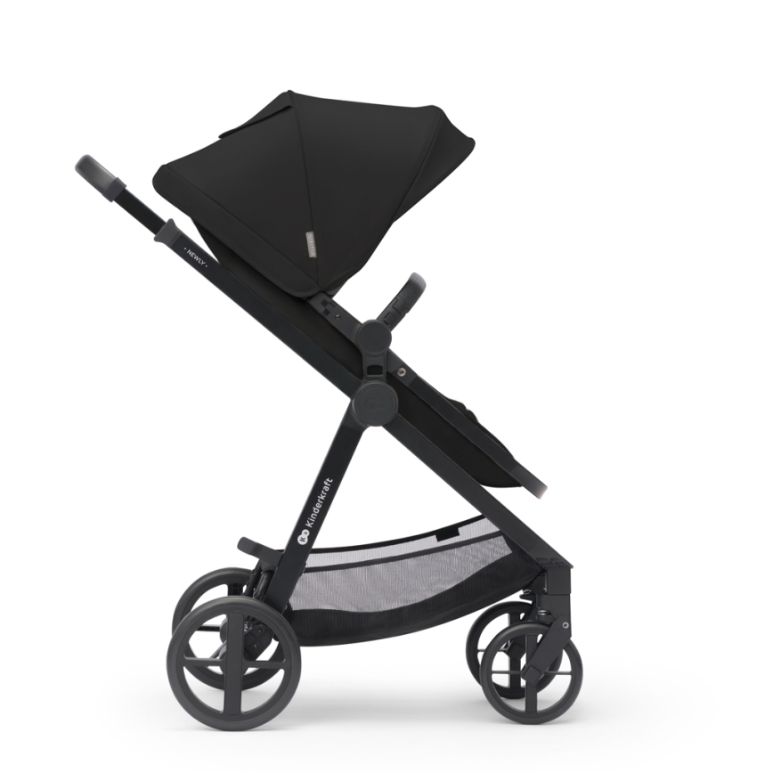 KINDERKRAFT - Kombinētie ratiņi 3in1 NEWLY Klasiska melna  + autokrēsls MINK PRO