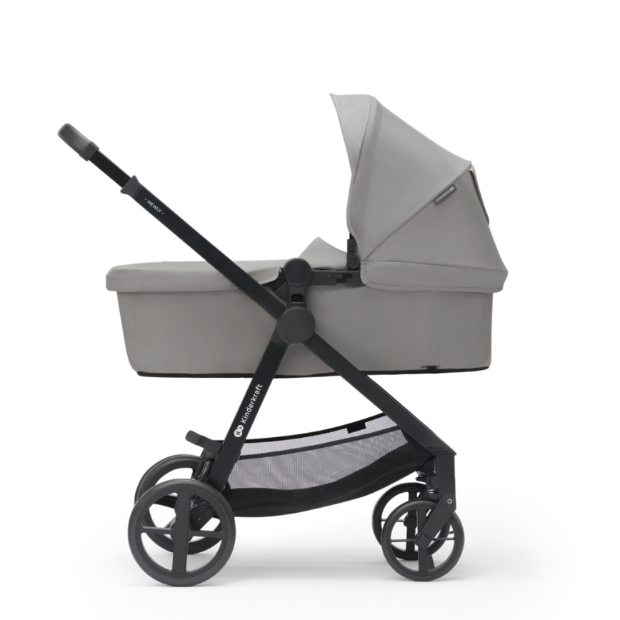 KINDERKRAFT - Kombinētie ratiņi 3in1 NEWLY Moonlight pelēka  + autokrēsls MINK PRO