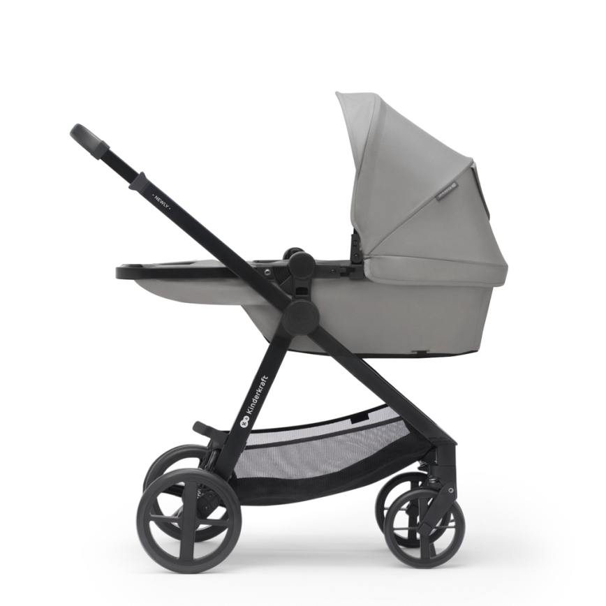 KINDERKRAFT - Kombinētie ratiņi 3in1 NEWLY Moonlight pelēka  + autokrēsls MINK PRO