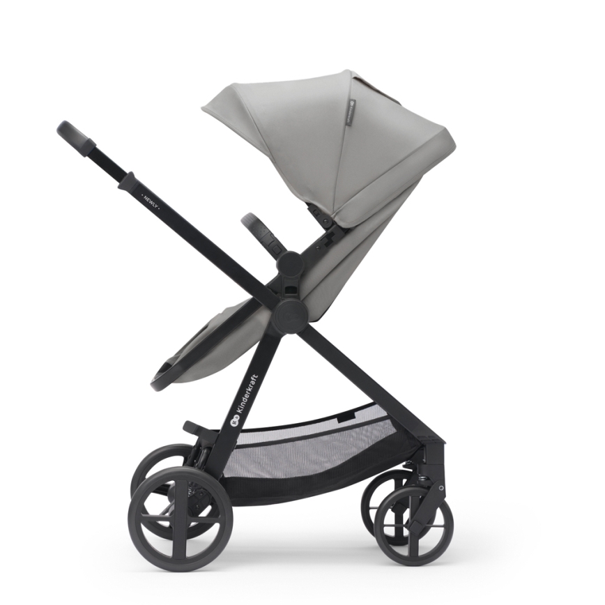 KINDERKRAFT - Kombinētie ratiņi 3in1 NEWLY Moonlight pelēka  + autokrēsls MINK PRO