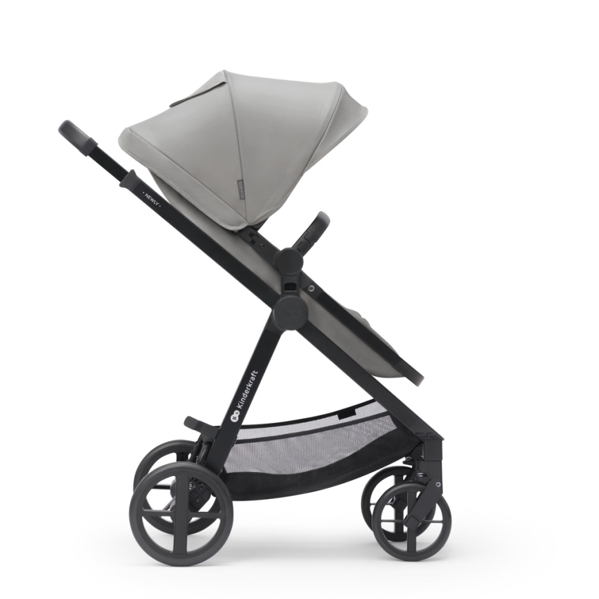 KINDERKRAFT - Kombinētie ratiņi 3in1 NEWLY Moonlight pelēka  + autokrēsls MINK PRO