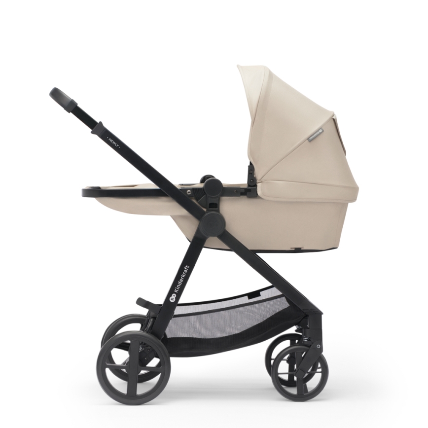 KINDERKRAFT - Kombinētie ratiņi 3in1 NEWLY Sand bēša + autokrēsls MINK PRO