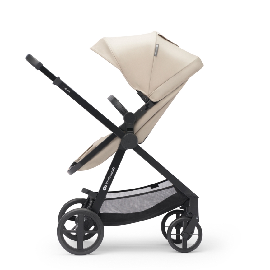KINDERKRAFT - Kombinētie ratiņi 3in1 NEWLY Sand bēša + autokrēsls MINK PRO