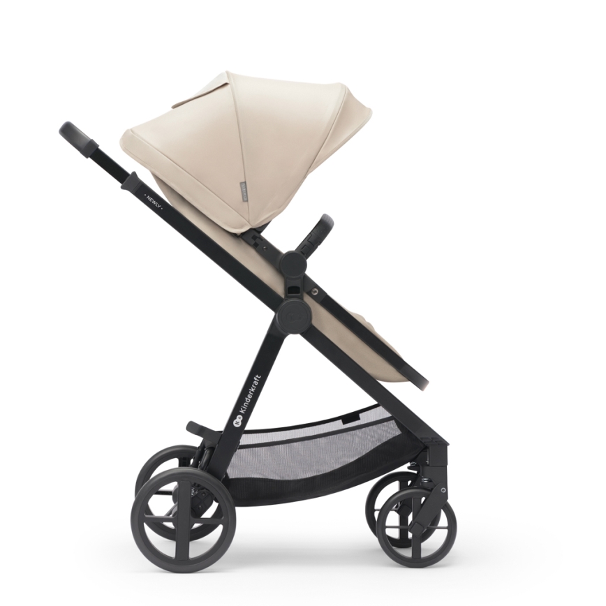 KINDERKRAFT - Kombinētie ratiņi 3in1 NEWLY Sand bēša + autokrēsls MINK PRO