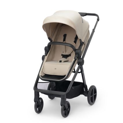 KINDERKRAFT - Kombinētie ratiņi 4in1 NEWLY Klasiska bēša + autokrēsls MINK PRO ar pamatni ISOFIX