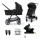 KINDERKRAFT - Kombinētie ratiņi 4v1 NEWLY Klasiska melna + autokrēsls MINK PRO ar pamatni ISOFIX