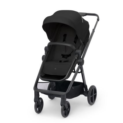 KINDERKRAFT - Kombinētie ratiņi 4v1 NEWLY Klasiska melna + autokrēsls MINK PRO ar pamatni ISOFIX