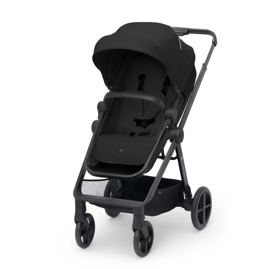 KINDERKRAFT - Kombinētie ratiņi 4v1 NEWLY Klasiska melna + autokrēsls MINK PRO ar pamatni ISOFIX