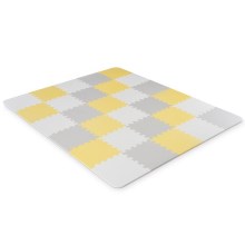 KINDERKRAFT - Putu puzles paklājs LUNO 30gab pelēks/dzeltens