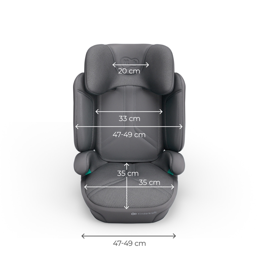 KINDERKRAFT - Salokāms bērnu auto sēdeklis XPAND 2 PRO 100-150 cm pelēks