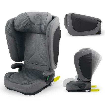 KINDERKRAFT - Salokāms bērnu autosēdeklis UNITY 2 i-Size 100-150 cm pelēks