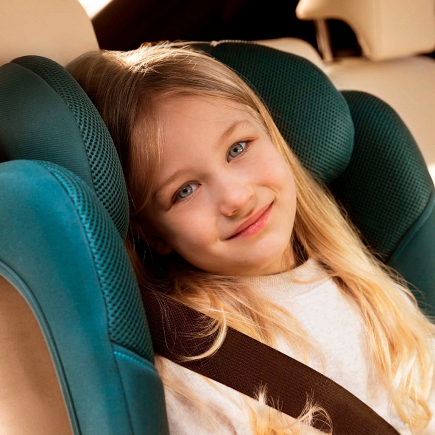 KINDERKRAFT - Salokāms bērnu autosēdeklis UNITY 2 i-Size 100-150 cm tirkīza