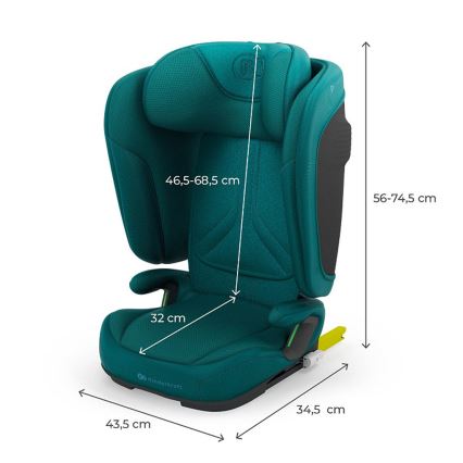 KINDERKRAFT - Salokāms bērnu autosēdeklis UNITY 2 i-Size 100-150 cm tirkīza