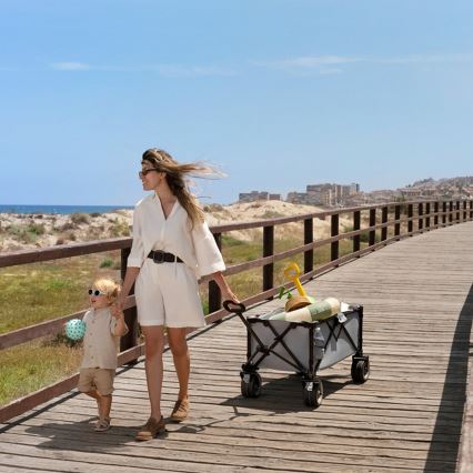 KINDERKRAFT - Salokāms transporta ratiņš WAGON ROLLSTER pelēks