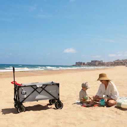 KINDERKRAFT - Salokāms transporta ratiņš WAGON ROLLSTER pelēks