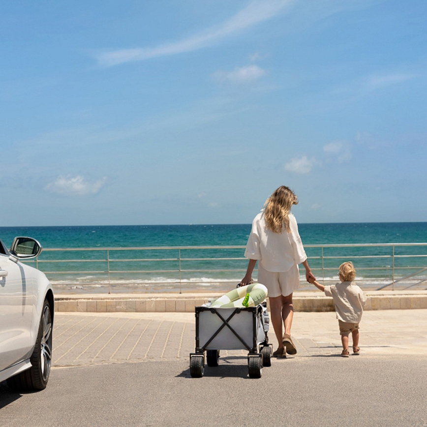 KINDERKRAFT - Salokāms transporta ratiņš WAGON ROLLSTER pelēks