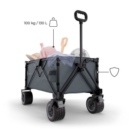 KINDERKRAFT - Salokāms transporta ratiņš WAGON ROLLSTER pelēks