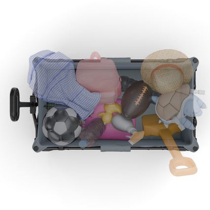 KINDERKRAFT - Salokāms transporta ratiņš WAGON ROLLSTER pelēks