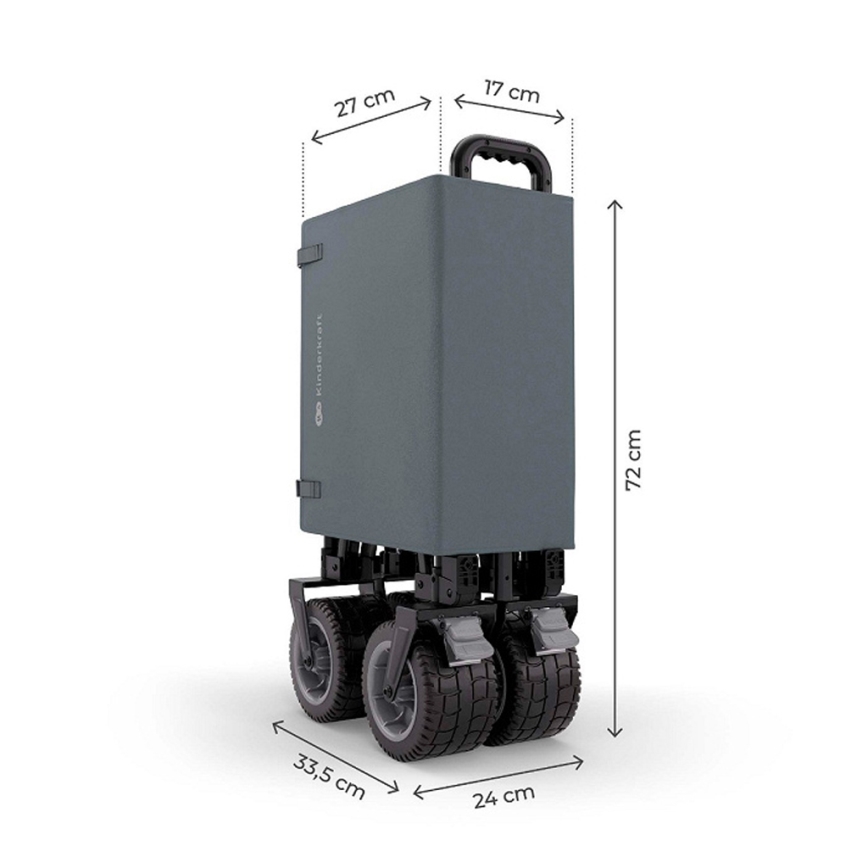 KINDERKRAFT - Salokāms transporta ratiņš WAGON ROLLSTER pelēks