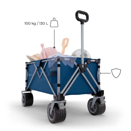 KINDERKRAFT - salokāms transporta ratiņš WAGON ROLLSTER, zils