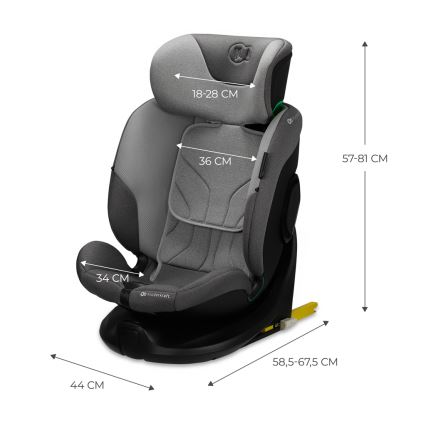 KINDERKRAFT SELECT - Autokrēsliņš I-FIX (40-150 cm) Cool pelēka