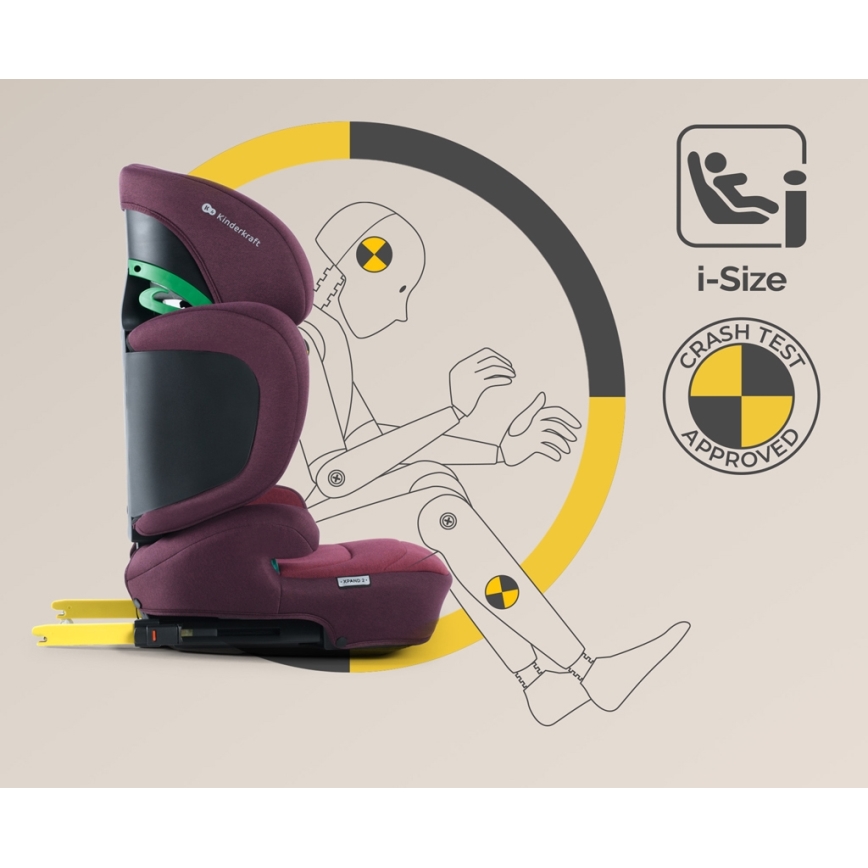 KINDERKRAFT SELECT - Autokrēsliņš XPAND 2 i-Izmērs (100-150 cm) Premium Cherry pearl