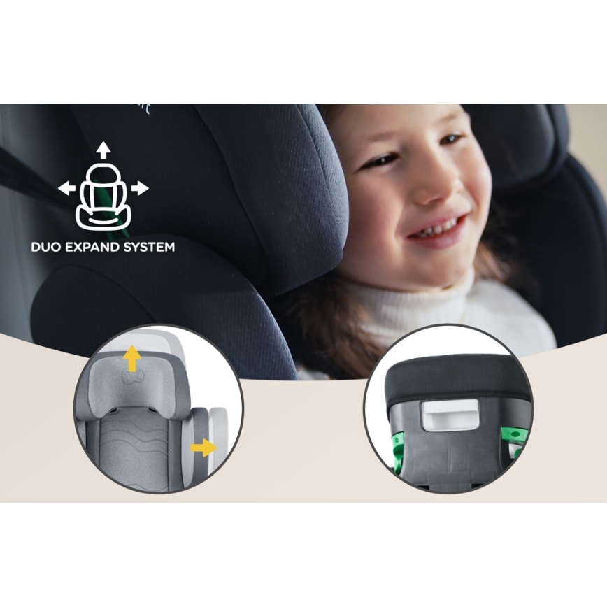 KINDERKRAFT SELECT - Autokrēsliņš XPAND 2 i-Izmērs (100-150 cm) Premium Raķete pelēka