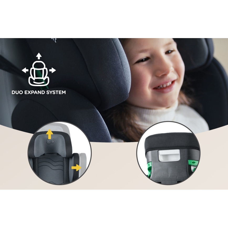 KINDERKRAFT SELECT - Autokrēsliņš XPAND 2 i-Izmērs (100-150cm) Premium Graphite melna