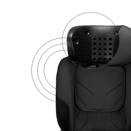 KINDERKRAFT SELECT - Bērnu auto sēdeklis ar rotējošu I-FIX pamatni (40-150 cm) grafīta melns