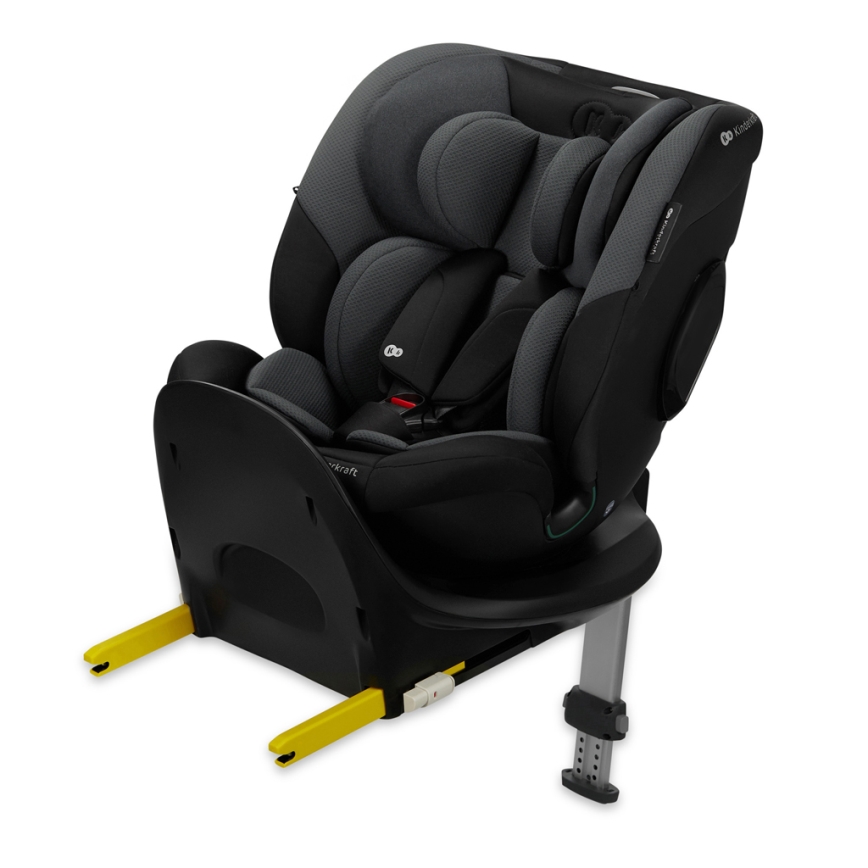 KINDERKRAFT SELECT - Bērnu auto sēdeklis ar rotējošu I-FIX pamatni (40-150 cm) grafīta melns