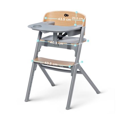 KINDERKRAFT SELECT - Bērnu barošanas krēsls 3in1 LIVY Premium ozols