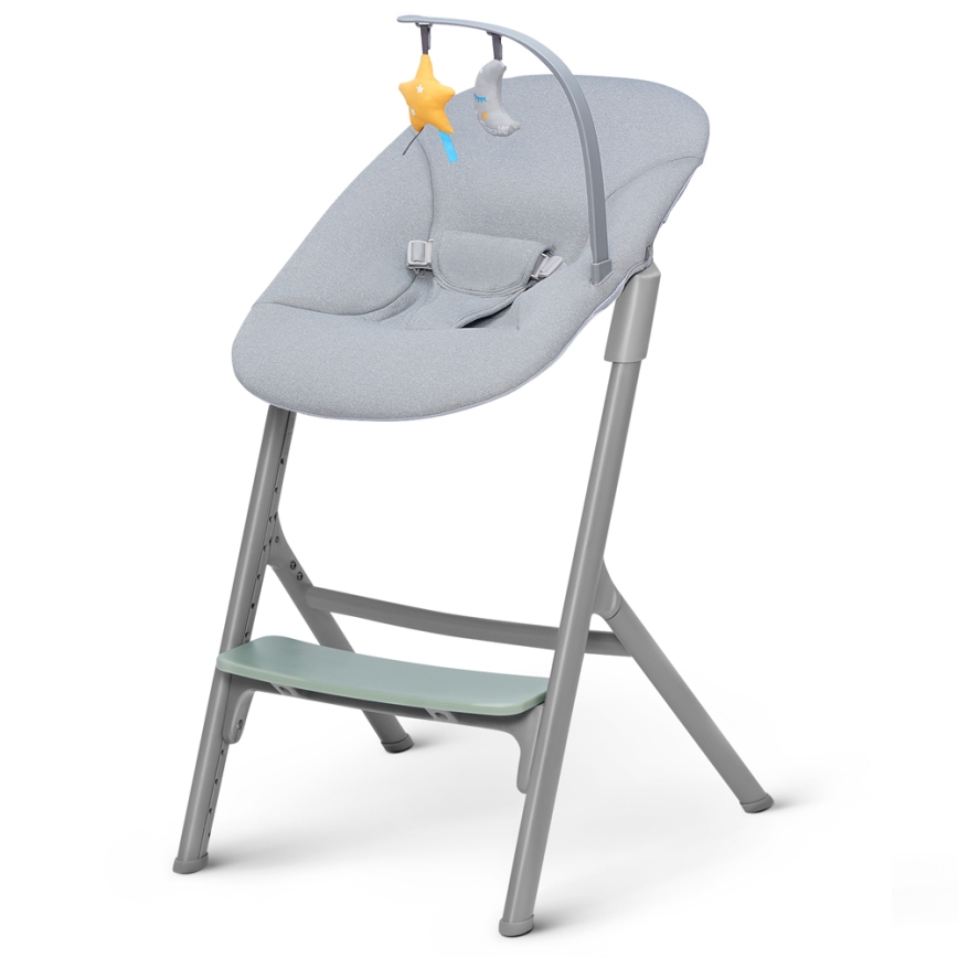 KINDERKRAFT SELECT - Bērnu barošanas krēsls 3in1 LIVY Premium Olive zaļa + atpūtas krēsls CALMEE