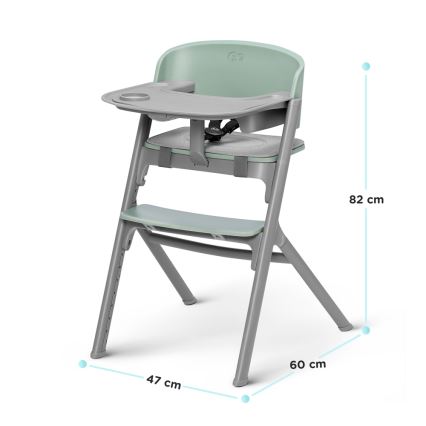 KINDERKRAFT SELECT - Bērnu barošanas krēsls 3in1 LIVY Premium Olive zaļa + atpūtas krēsls CALMEE