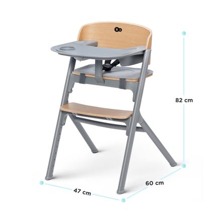 KINDERKRAFT SELECT - Bērnu ēdamkrēsls trīs vienā LIVY Premium ozols