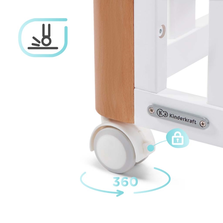 KINDERKRAFT SELECT - Bērnu gultiņa 4 vienā KOYA Premium buk/borovice