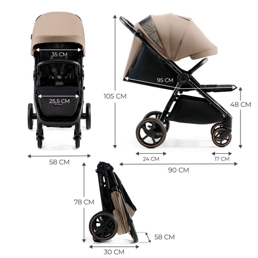 KINDERKRAFT SELECT - Bērnu ratiņi MITZY Linen bēša
