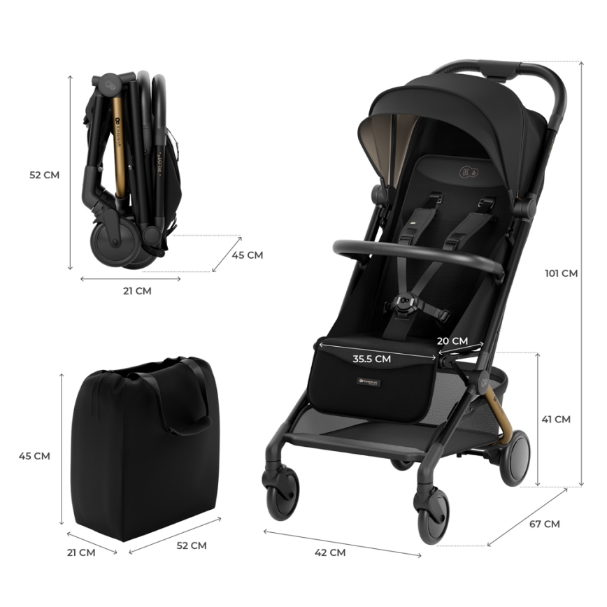 KINDERKRAFT SELECT - Bērnu ratiņi PILOT 2 melna