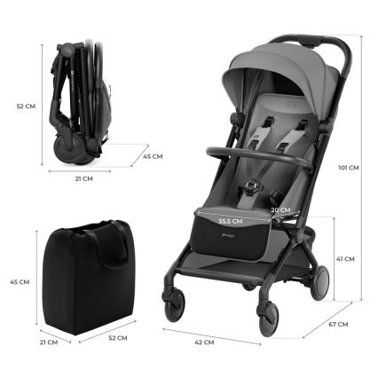 KINDERKRAFT SELECT - Bērnu ratiņi PILOT 2 pelēka
