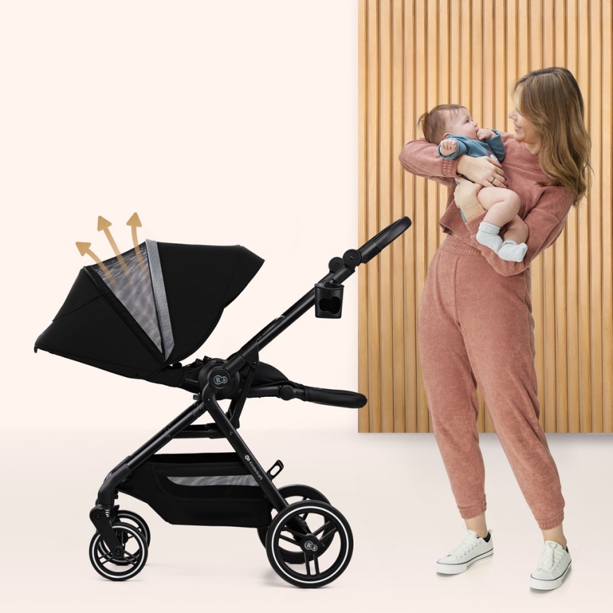 KINDERKRAFT SELECT - Bērnu ratiņi YOXI Pure melna