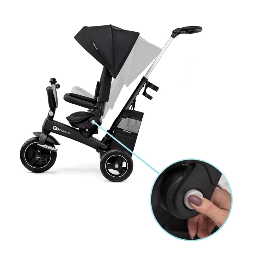KINDERKRAFT SELECT - Bērnu trīsritenis 5in1 EASYTWIST Premium melna
